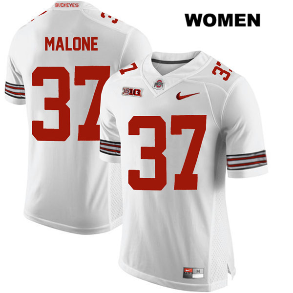 Ohio State Buckeyes Women's Derrick Malone #37 White Authentic Nike College NCAA Stitched Football Jersey YU19O36FV